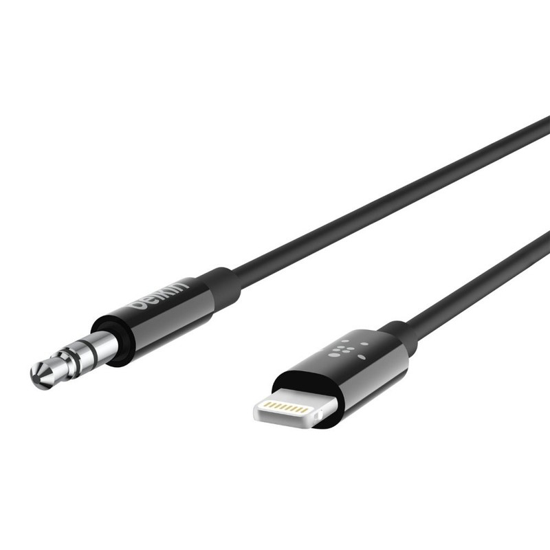 NEW Belkin MFi-Certified 3.5mm Audio + Lightning Cable 3ft iPhone Sealed Box gallery