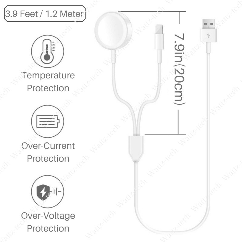 2 in1 Magnetic Charger USB Cable For Apple Watch iWatch SE 7 8 6 5 4 3 2 iPhone gallery