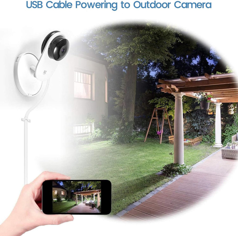 Micro USB Extension Cable Replacement for Wyze Cam V3 or Pan V2, Yi Outdoor Came gallery