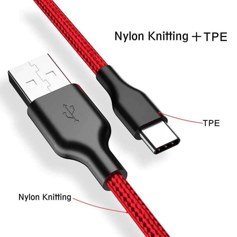 Samsung iPhone 3A USB Type C 2M charging cable Galaxy S9 S8 Plus S10 Huawei gallery