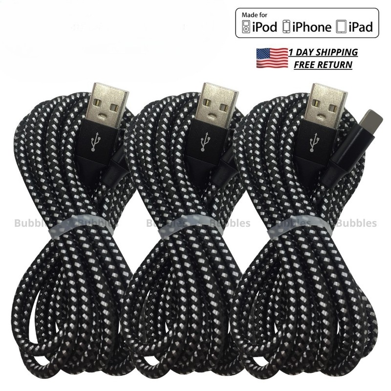 USB Charger Cable Braided Charging Cord Data Sync For iPhone 14 13 12 11 XR SE 8