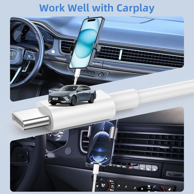 USB to USB C Cable 2Pack 3FT 6FT Carplay Charging gallery
