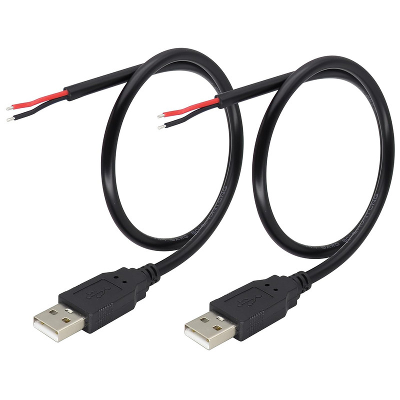 18AWG USB 2.0 Male Plug to 2Pin Bare Cable USB a Male Plug to 2Pin Bare Wire gallery