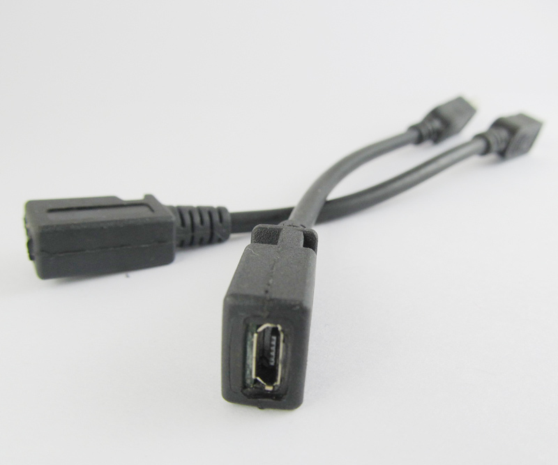10pcs USB Mini 5pin A Male To Micro 5pin B Female Jack USB Adapter Cable 12cm gallery