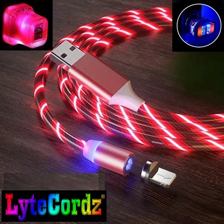 LED Light Up Charging Charger Cable USB Data Cord iPhone Android Type C Phone gallery