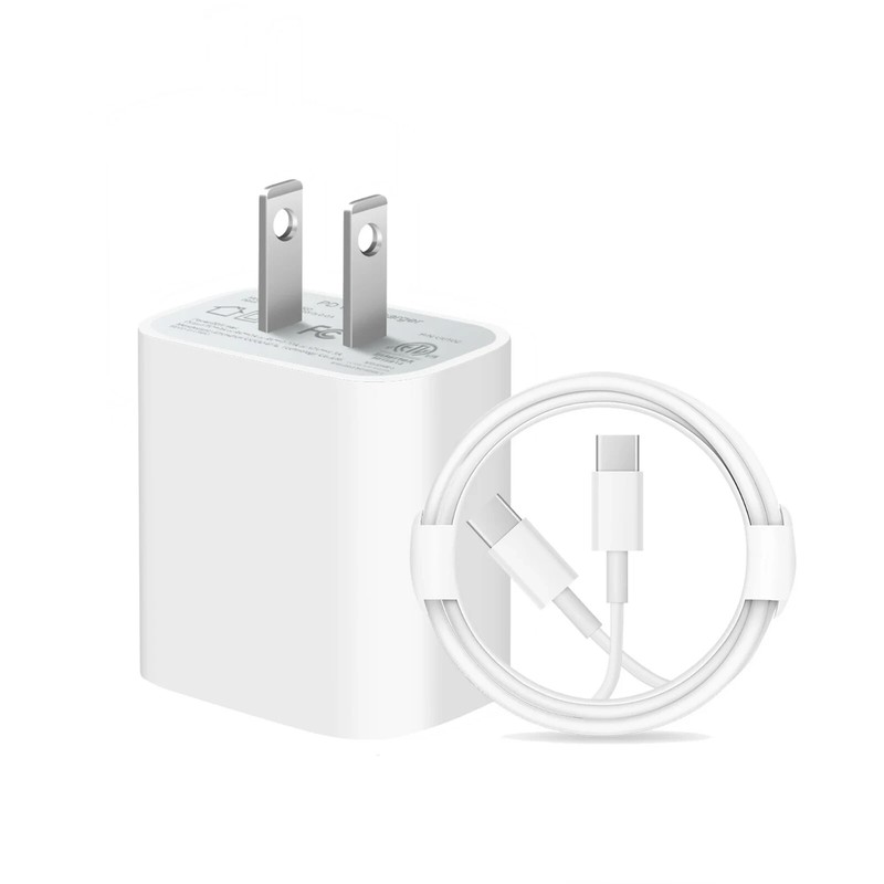 Original 20W USB-C Fast Charger for iPhone 16/15/14 Pro Max XS + Type-C Cable