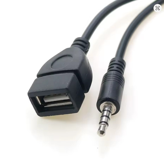 2PCS 3.5mm AUX Male to USB 2.0 Female Audio Adapter Cable Converter gallery