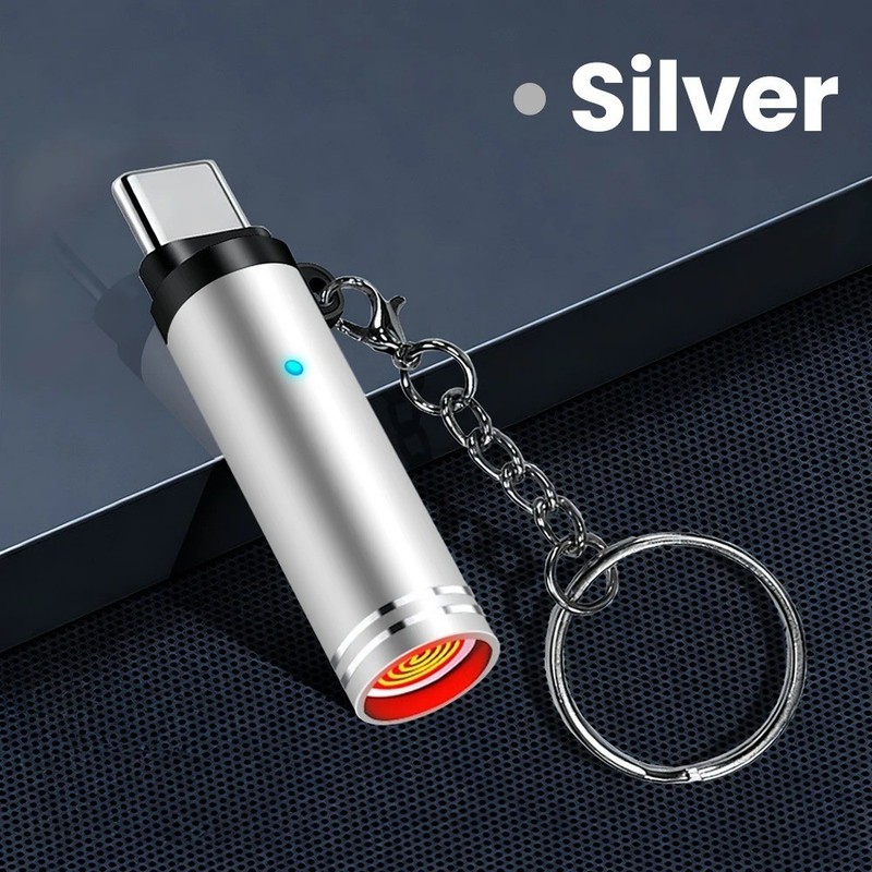 USB C Electric Cigarette Lighter Mini Air Blowing Safety Flame Free Igniter gallery
