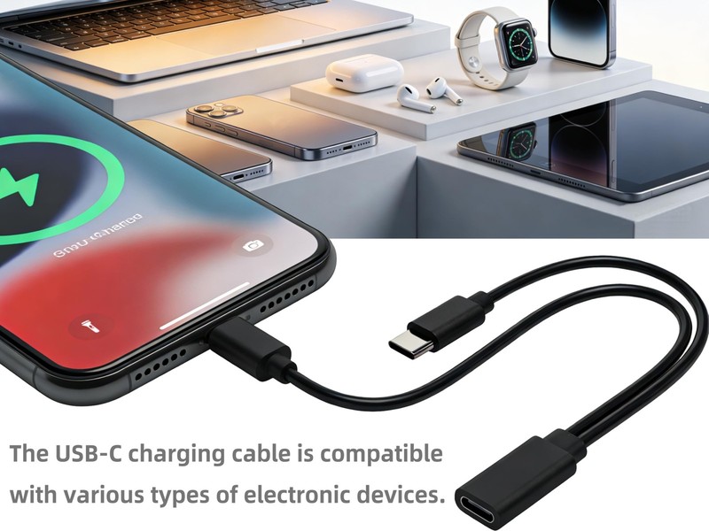 2 PCS USB C Splitter 1 In 2 Out Power Charging Y Cable 7.9 Inch Charge Only gallery