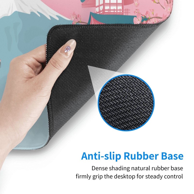 Japanese Ocean Waves Gaming Mouse Pad XL, Non Slip Rubber Base Mousepad, Stit... gallery