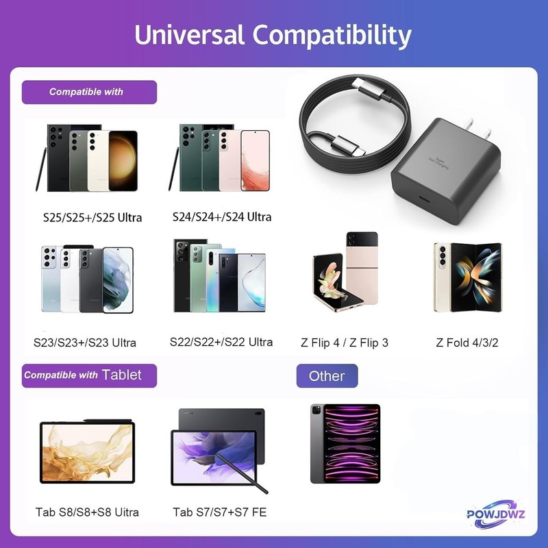 45W Super Fast Charger Adapter + 6FT Type C cable For Samsung S24 S25 S26 Sony gallery