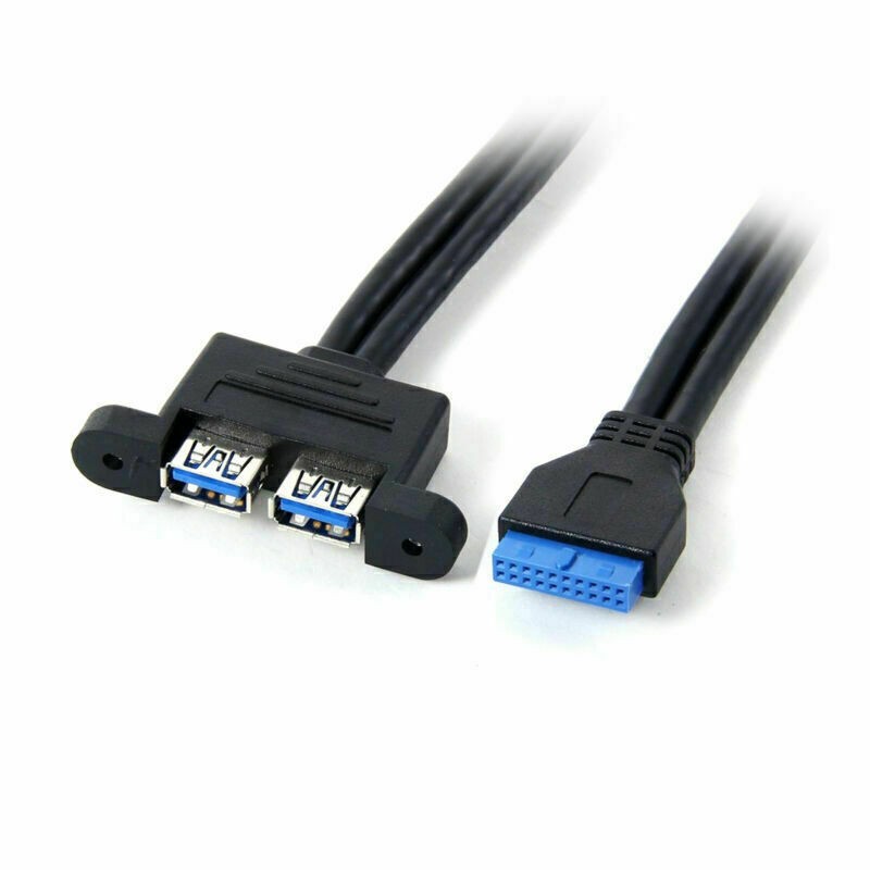 Chenyang Dual Port USB 3.0 Screw PCI Panel A Type to Motherboard 20Pin Cable gallery