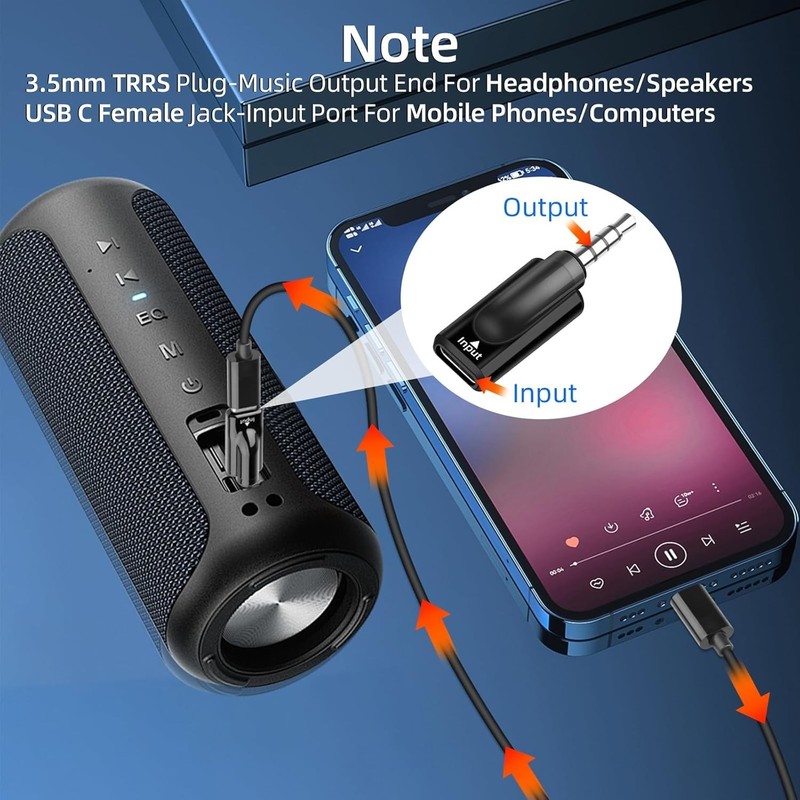 USB C to 3.5mm Audio Adapter, Type C Female to 1/8 "TRRS Male Headphone Jack ... gallery