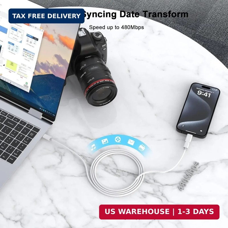 2Pack Lightning Male to USB C Female Charging Adapter,[MFi Certified] Type C Cha gallery