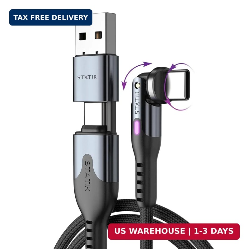 Fast Charging 9.9FT USB C Cable with 90-Degree Swivel Head for Easy Connectivity