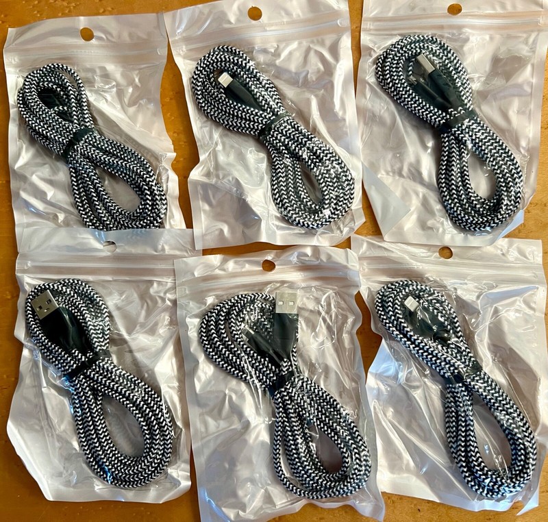 100! BRAIDED USB CABLES, iPHONE 5 6 7 8 11 12 13 FAST! CHARGING CORD, 100! gallery
