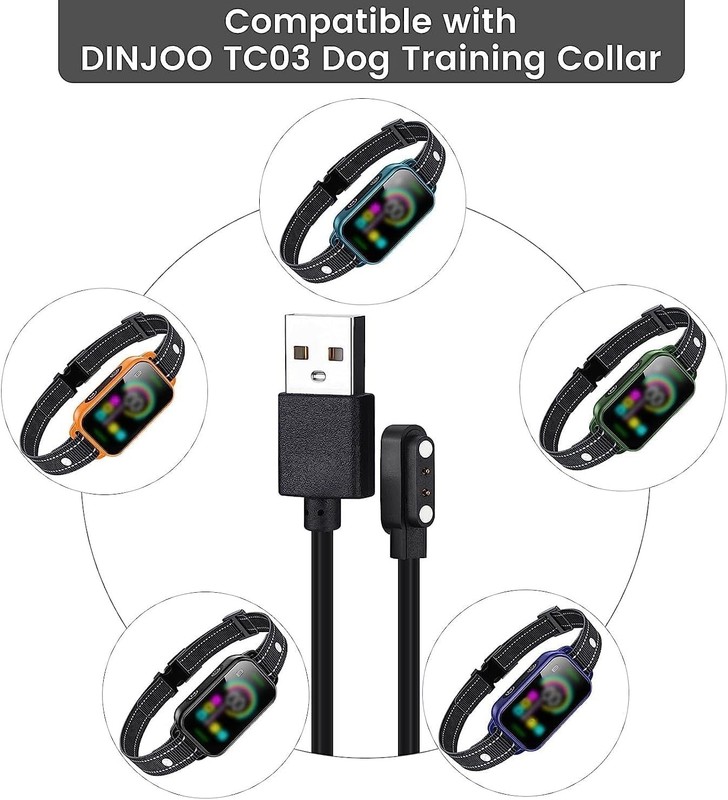 2-Pack Magnetic Charger for DINJOO Dog Bark Collar, USB 2-PACK, Black gallery