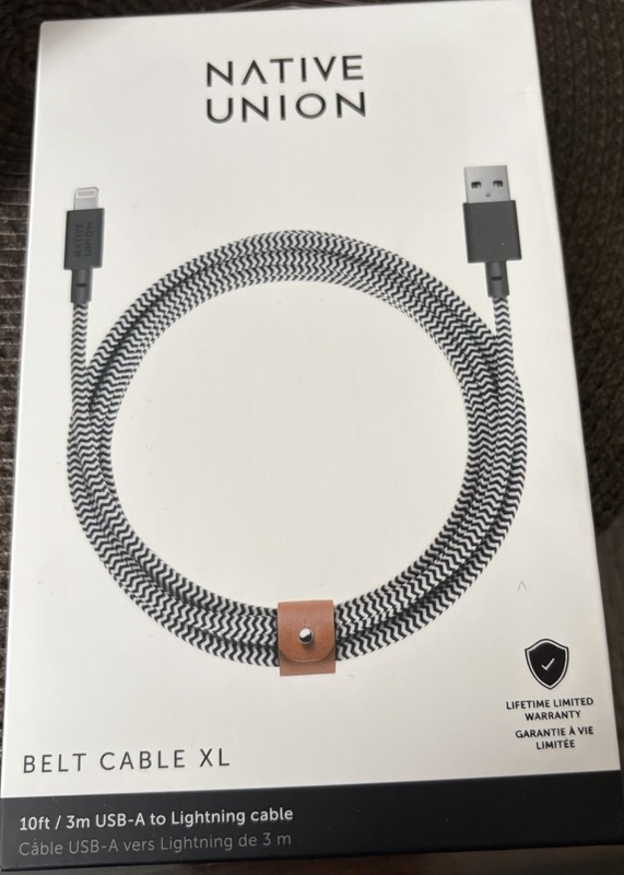 NEW Native Union Belt Cable XL 10ft USB-A to MFi-Certified Lightning STRONG