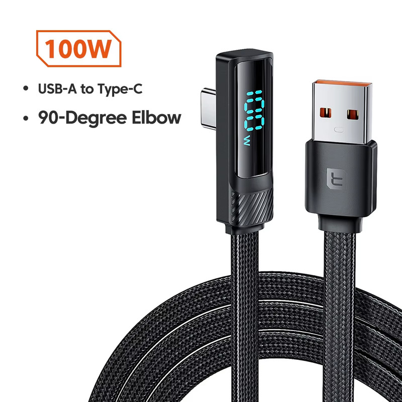 USB Type C Cable to USB C 90 Degree PD 100W Fast Cahrging for OPPO Macbook Xiaom gallery