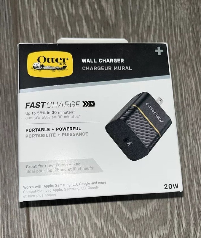 OtterBox USB-C Fast Charge Wall Charger 20W – Black I phone & Samsung