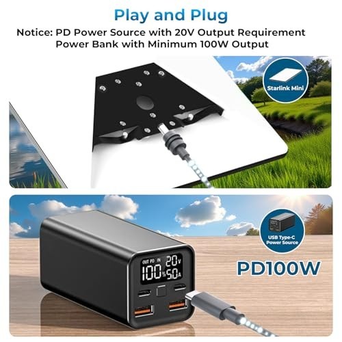 Cable USB C to DC Power 18AWG Waterproof 10.1FT for 20V PD Battery Charging gallery