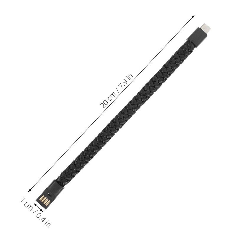USB C Charging Cable with Braided Wrist Strap Stylish and Portable Black gallery