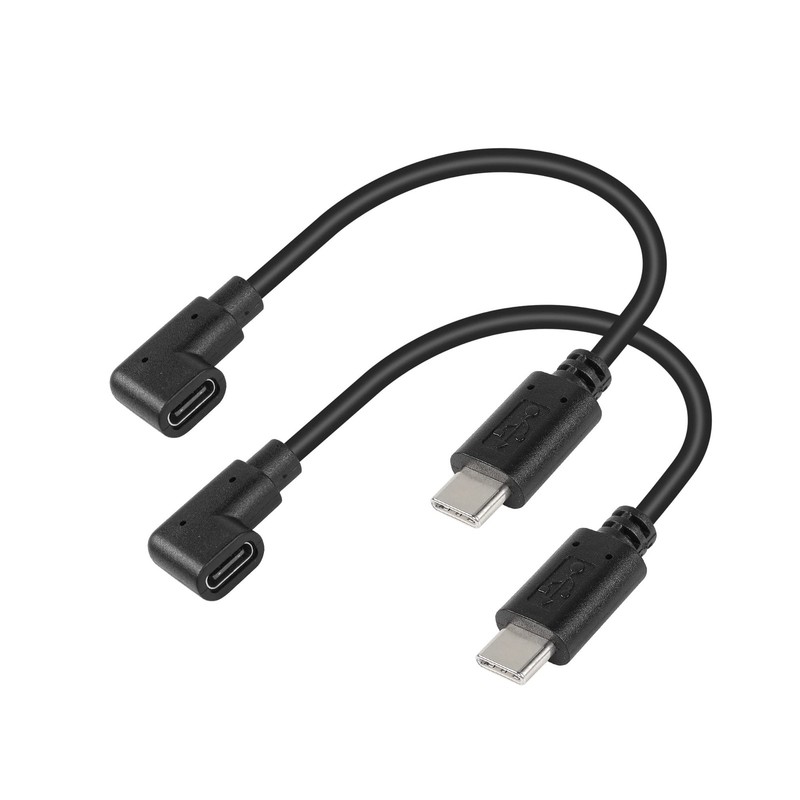 USB C Extension Cable Male to Right Angle 90 Degree Female Charger Cable 0.3m