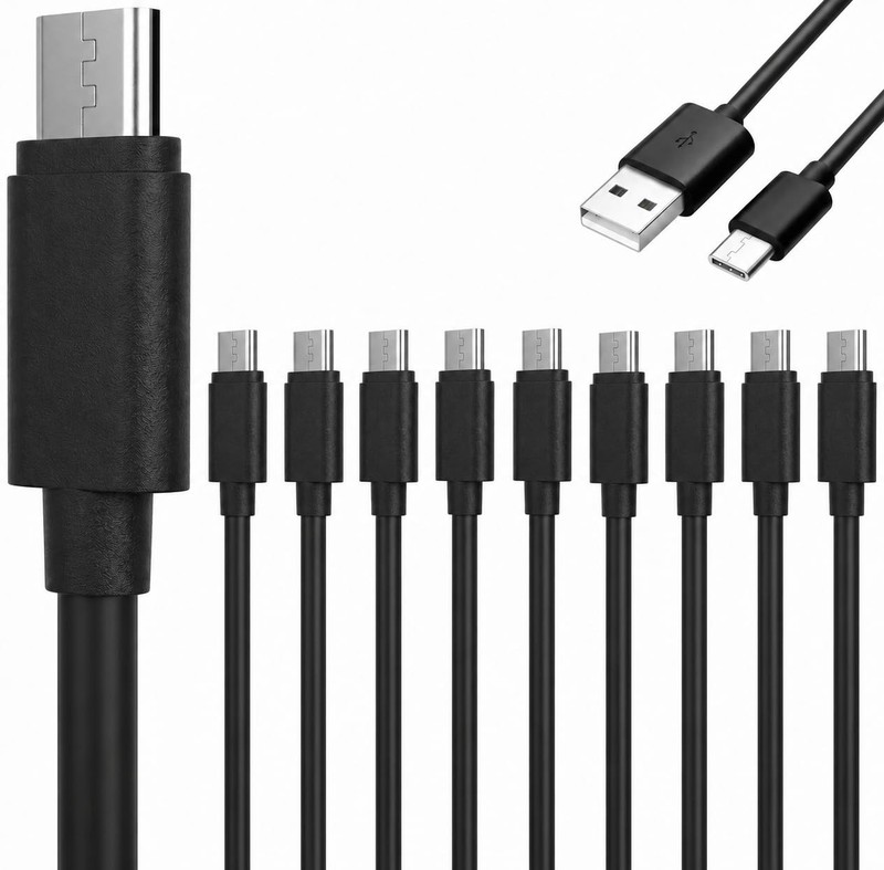 [Pack of 10] USB-C to USB-A Fast Charge Cable Charging Cord Quick Type Charge...