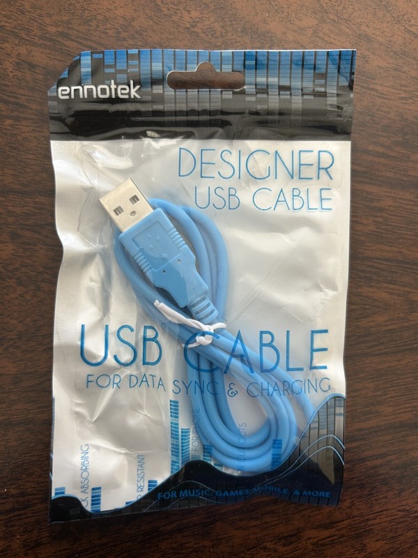Ennotek Designer Light Blue USB Cable for Data Sync and Charging