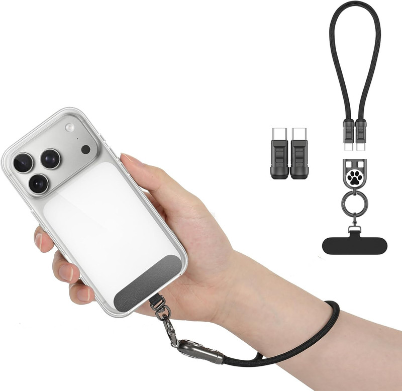 Phone Wrist Strap Charging Cable, USB-C to USB-C Cable with 240W Fast Charging,