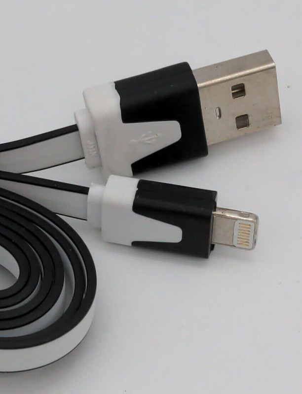 Charging Cord USB to 8 Pin Charging Cable for iPhone Black and White Unbranded gallery