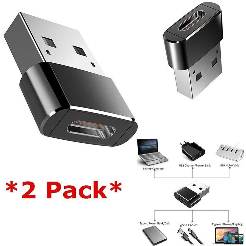 2 PACK USB C 3.1 Type C Female to USB 3.0 Type A Male Port Converter Adapter NEW gallery