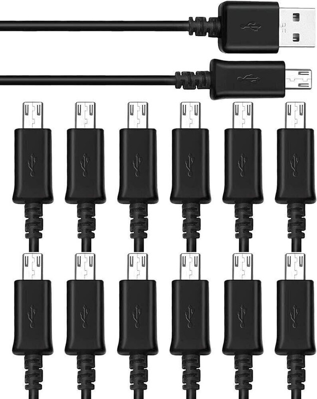 20x Black Micro USB Charger Cable Cord For Samsung Android Cell Phone Lot