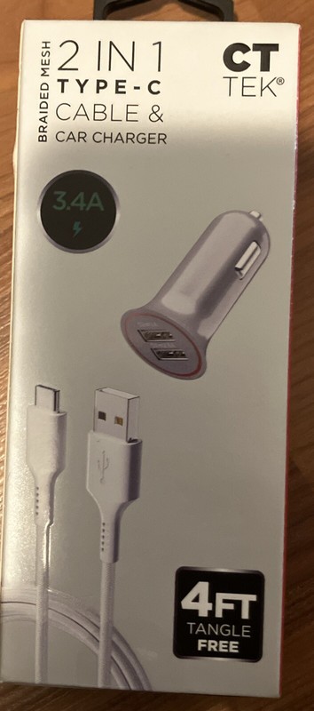 Braided Mesh 2 In 1 Type-C Cable & Car Charger