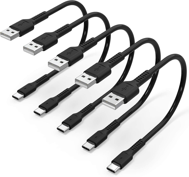 1 Foot Short USB C Cord Fast Charge 5 Pack Durable USB a to USB Type C 3A Fast C gallery