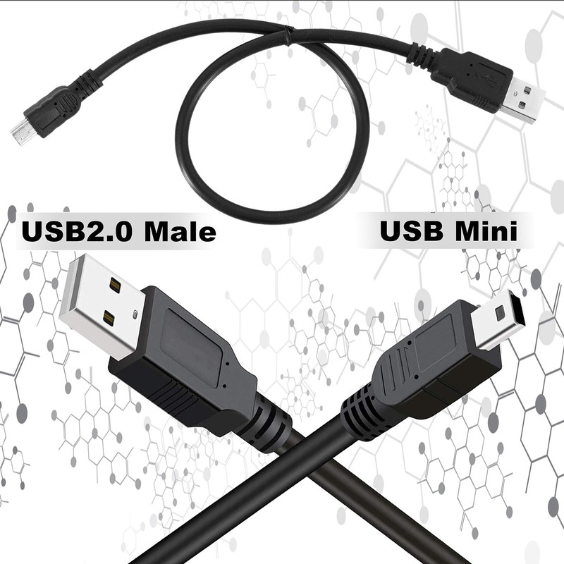 2 Pack USB 2.0 A to Mini B Cable 1ft Black For Cameras Drives gallery