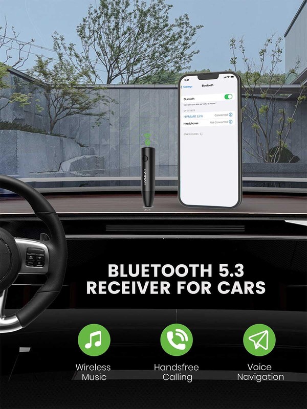 Bluetooth 5.3 Car Aux Adapter With Enhanced Microphone 3.5mm Jack For Car Home S gallery