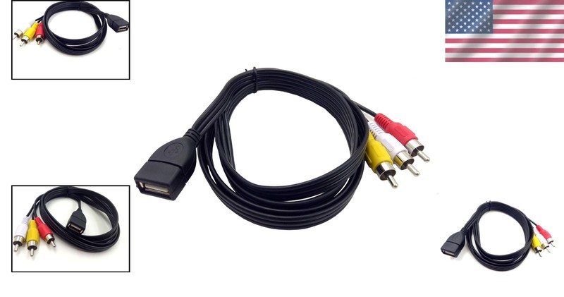 USB to 3RCA Cable, 5ft USB 2.0 Female to 3 RCA Male Cord gallery