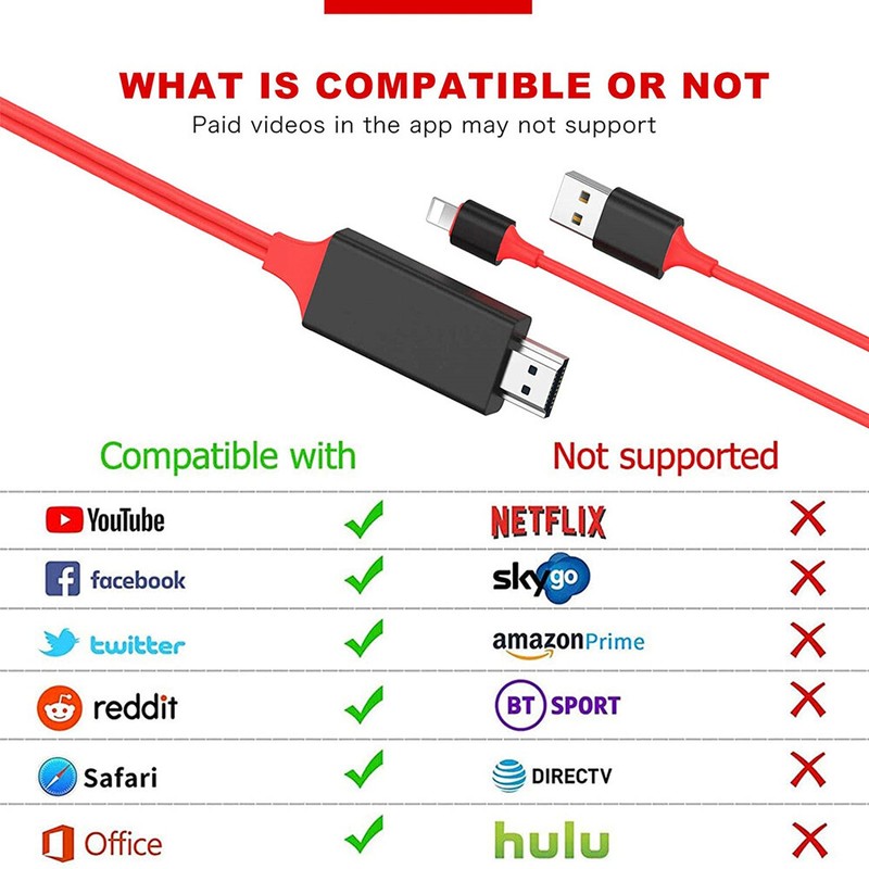 For iPhone 14 13 12 11 8 6 1080P HDMI Mirroring Cable Phone to TV HDTV Converter gallery