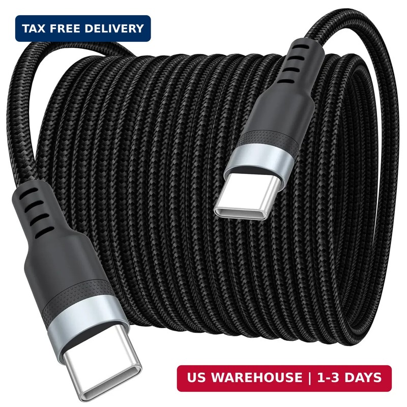 20 ft USB C Cable Fast Charging 60W, Long USBC to USB-C Charge Cord 20 Foot Type