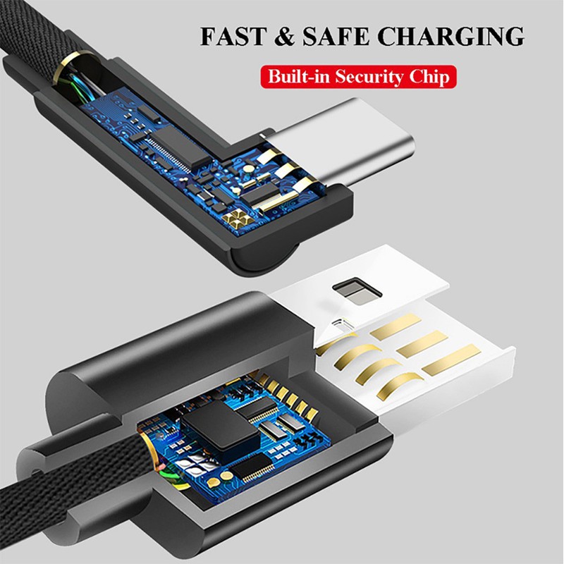 2X USB Type C Nylon Right Angle Charging Cable gallery
