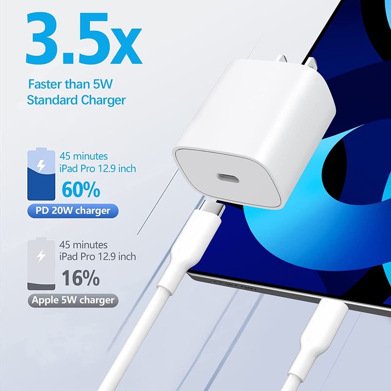 For Apple iPhone 15/16 PD 20W Type C Fast Charger Block 60W USB C to USB C Cable gallery