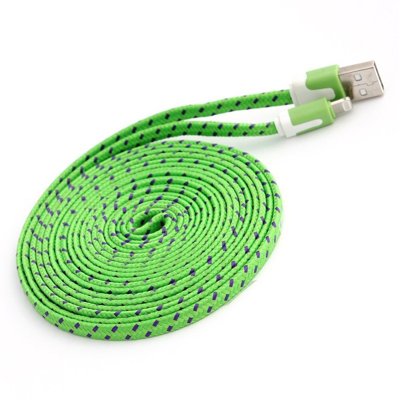 10FT Fabric Braided flat Data Sync Power Charger Cable FOR iPhone 7 6 plus 5s 5c gallery