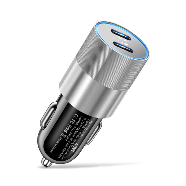 Car Charger 40W Dual PD USB-C Fast Adapter Cable For iPhone 15/16/17 Air/Samsung