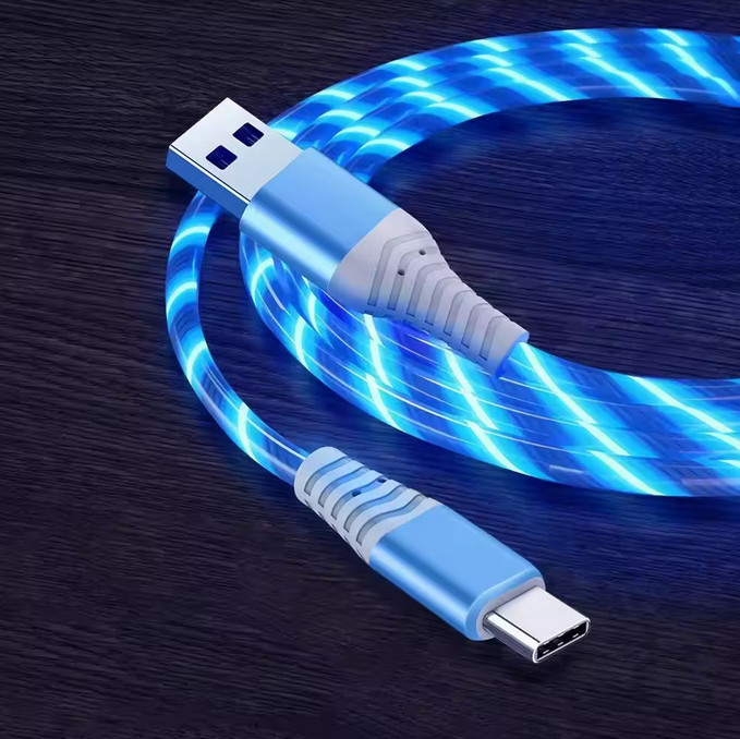 3FT USB B Type C Charger Cable Light Up Glowing Charger Cord for Samsung Galaxy