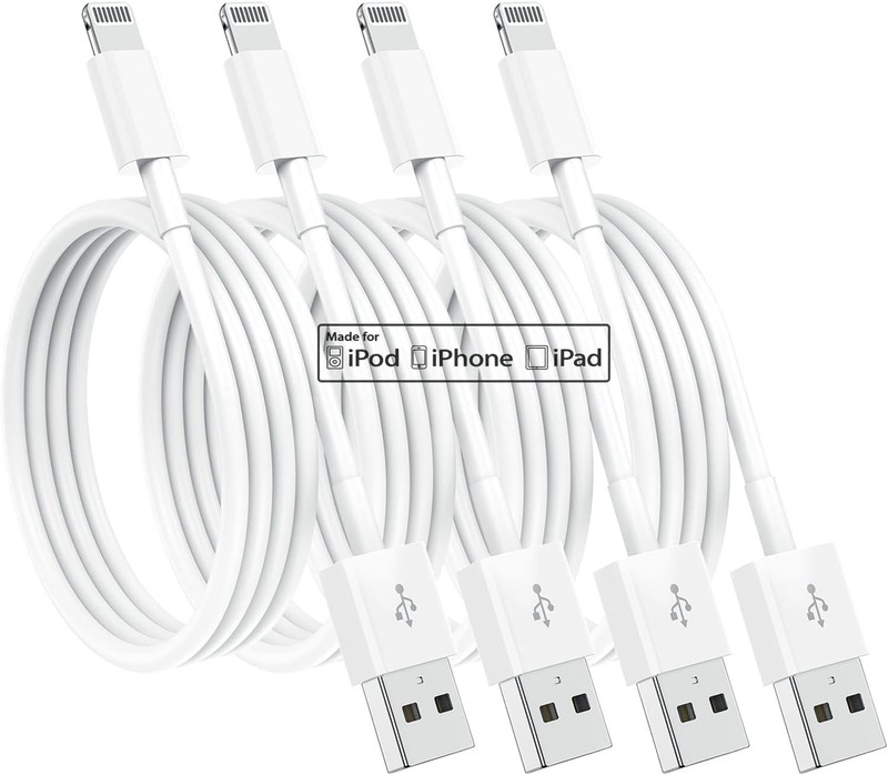 4 Pack [Apple MFi Certified] Apple Charging Cables 6ft, iPhone Chargers, Ligh…