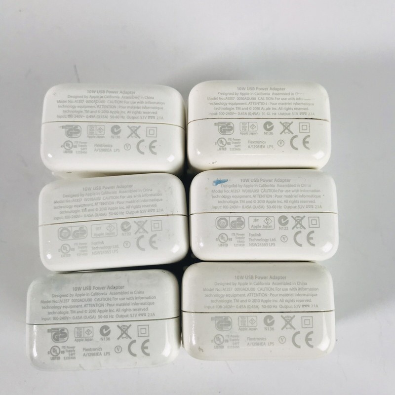 Lot of 6 Genuine 10W Apple USB Power Adapter A1357 Used Tested Working gallery