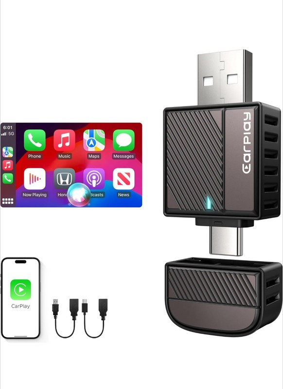 ByteWave CarPlay Wireless Adapter for Apple, Convert Wired to Wireless…
