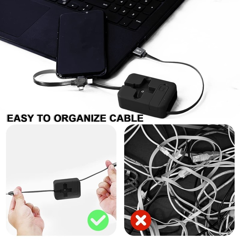 USB 2 Pack 3 In 1 Multi Retractable Charging Cable Multiple Retractable Cable Fa gallery