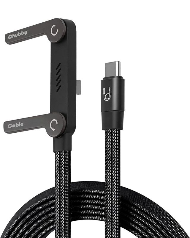 Chubbycable Standlite 240W Braided Fast Charge Cable with Built-In Phone Stand T